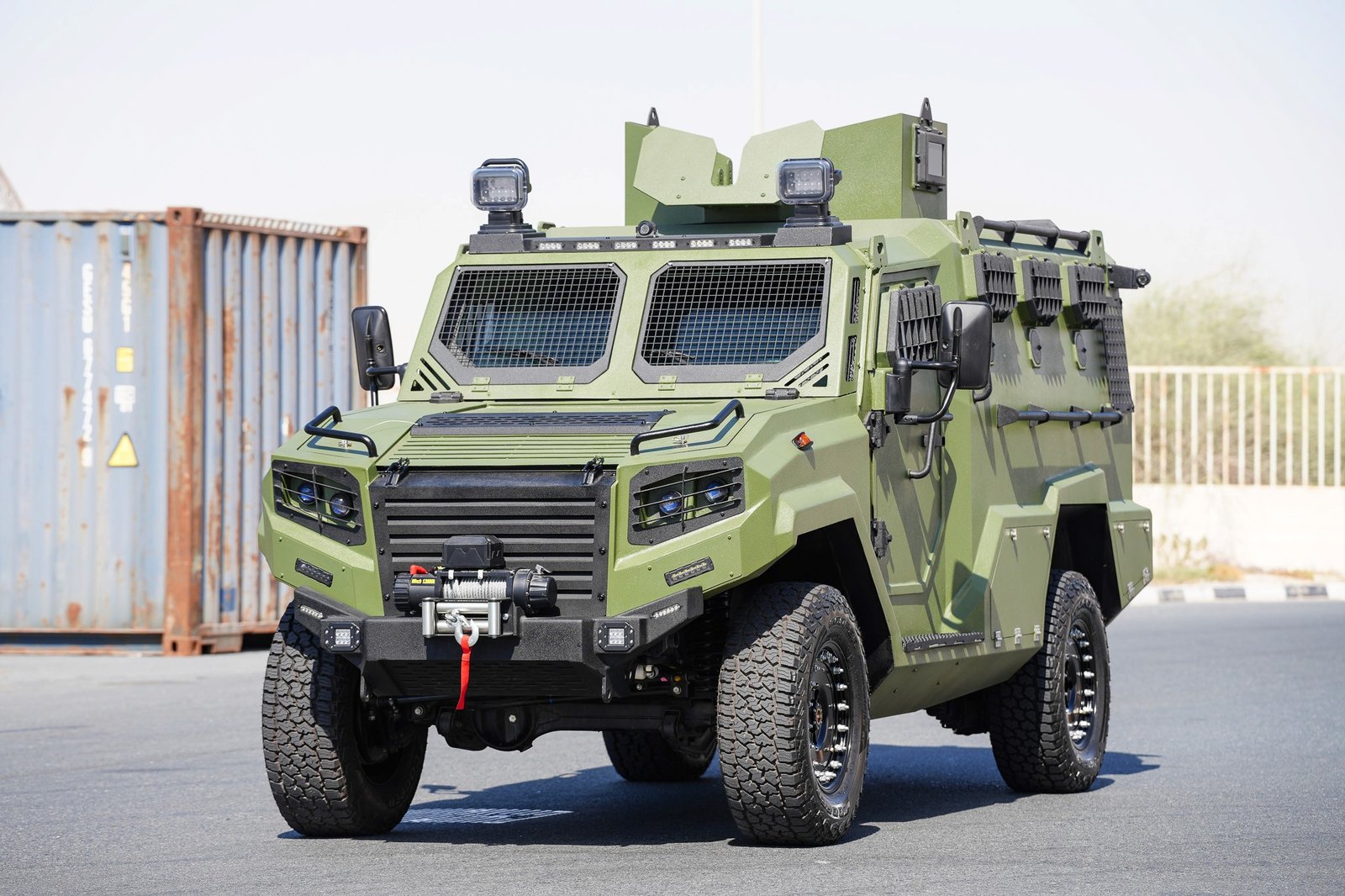SAV Badger V2 armoured vehicle front three-quarter view
